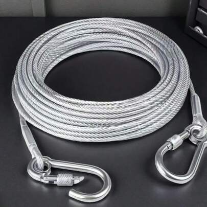 Outdoor verstärkte rutschfeste Edelstahl Wäscheleine, Balkon Wunder, Stahlseil zum Trocknen von Decken, Outdoor Kunststoffbeschichtetes Zugseil