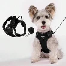 Set de 2 piezas y correa para perros pequeños y gatos grandes, chaqueta ajustable a prueba de escape con tiras reflectantes mejorada, chaleco de malla suave y transpirable para caminar al aire libre - Multicolor - Ver 7