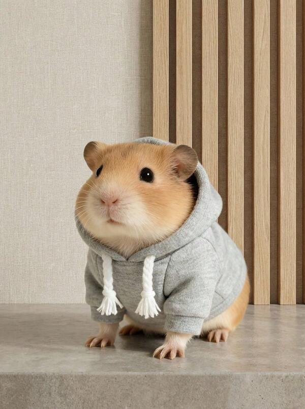 PETSIN 1pc Lightweight Breathable Soft Hamster/Guinea Pig Solid Color Hoodie, Suitable For 17cm/6.7in Small Pets, Windproof Warm Anti-Shedding Small Animal Clothing Hooded Sweatshirt, Applicable For Small Pets All Seasons