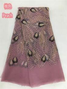 5 Yards/1 Yard Green African Mesh Lace Fabric, 2026 French Sequin Embroidered Handmade Beaded Nigerian Mesh Netting For Wedding Party - A - View 6