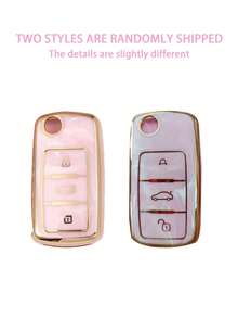 [2-In-1 Anti-Scratch & Anti-Drop] Peach Blossom Jade Design TPU Transparent Car Key Cover + Fashion Gradient Key Chain (Includes Installation Screwdriver) Scratch-Resistant, Portable Design, 360° Signal Protection [Please Check Compatibility Details] - Multicolor - View 4