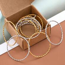 5Pcs Fashion Spiral Twisted Stainless Steel Closed Jump Rings Round Pendant Accessories Suitable For DIY Earrings, Bracelets And Various Handmade Jewelry Making - H2275 - View 6