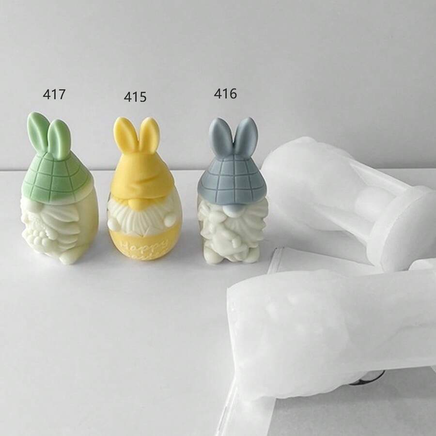 Dwarf Candle Silicone Mold, DIY Easter Scented Candle, Old Man Beard Handmade Soap Mold - White - View 1