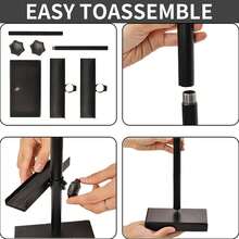 Adjustable Tabletop Easel Stand For Picture Frames & Canvas - All-Metal Display Easel With 28" Height, Table Top Frame Holder For Artwork, Photo Stand, Metal Easels For Table Display - 黑色 - 查看 5