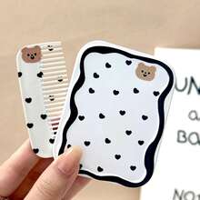 Foldable Makeup Mirror With Comb, 2-In-1 Handheld Compact Mirror, Cute Portable Comb - Multicolor - View 13