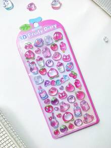 1pc 2026 New Cute Animal Cartoon 3D Epoxy Resin Sticker Set, Themes Include Rabbit, Bear, Cat, Candy, Fruit, Dessert, Adorable Animals, Reusable Waterproof Stickers For Planner, Stationery Decor, Phone Case Accessories - Multicolor - View 14