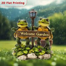 1pc Cross-Border 2D Acrylic Turtle Garden , Decorative Planter Marker For Holiday Atmosphere - Multicolor - View 5
