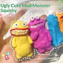 1个2026新款丑萌可捏泥怪玩具，搞笑恶搞礼物，减压丑萌玩意儿，生日、节日、圣诞礼物的完美之选 - 彩色 - 查看 3