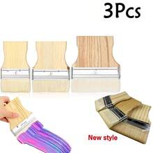 3/4/5 Inch Flat Paint Brushes, 3-Pack, Suitable For Walls, Furniture, Flat Paint Brush Set, Wall Paint Brush, Paint Brush, Wood Staining Brush - Multicolor - View 13