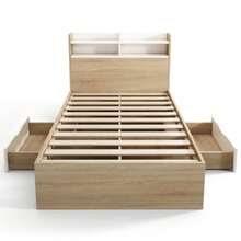 Freestanding Bathroom Vanity Unit 76 X 46 X 83.5 Cm With Integrated Sink, Vanity Unit, Fully Lacquered Finish, Door Shelf, Three Soft-Close Drawers, Integrated Ceramic Sink - Oak White - View 9