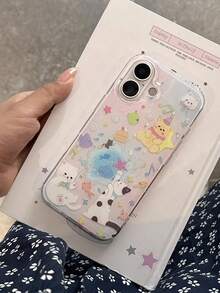 1 Pc New Ins Cute Cartoon Small Girl Heart Following From Wind, Lovely Advanced Sense Of Fashion And Personalized From The Silicone Protective Shell, Suitable Compatible With IPhone17 Iphone17promax/Iphone16 Pro Max/Iphone15 Pro/Iphone14 Iphone13/12/11, Suitable For Family/Friends/Sister/Girlfriend On Valentine's Day Gift/Birthday Gift/Mother's Day Gift - Pink - View 5