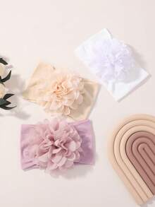 5件套波西米亚风可爱婴儿雪纺花朵蝴蝶结发箍，发饰设计 - 彩色 - 查看 5