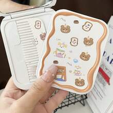 Foldable Makeup Mirror With Comb, 2-In-1 Handheld Compact Mirror, Cute Portable Comb - Multicolor - View 10