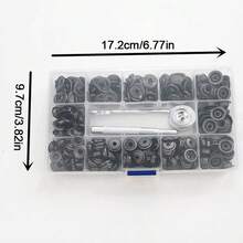 260 PCS Heavy Duty Snap Fasteners Press Studs Kit +Poppers Leather Button Tool - A - View 2