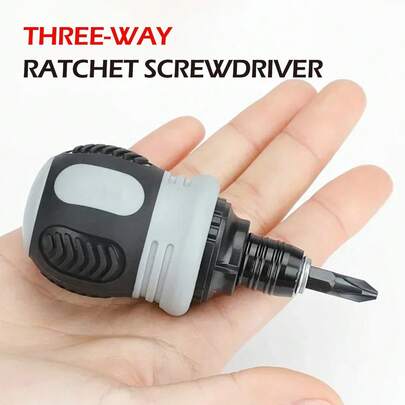 Rettichkopf Ratschenschraubendrehersatz, Mini kompakter multifunktionaler Mehrzweck-Schraubendrehersatz, magnetische Adsorption arbeitssparend hohe Härte Doppelkopf, für Heimreparaturen, Elektronik, Haushaltsgeräte, Autoinstandhaltung, Hardware-DIY