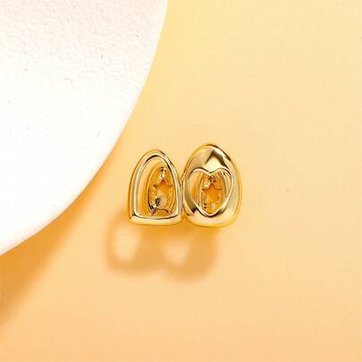1 pieza Grillz único de diente de oro con forma de corazón, accesorio de rapero para fiestas y festivales para hombres