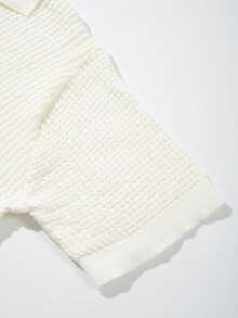 Camisa polo de unicolor para hombre LOOKUN, cuello en V, transpirable y cómoda, casual de negocios, manga corta, parte superior de punto ligera, primavera/verano - Blanco - Ver 6