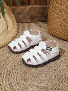 1 Pair Toddler Summer Fashionable Cute Beach Sandals, Casual Multi-Strap Sandals For School And Daily Wear, Soft Sole Easy To Slip On - Beige - View 2