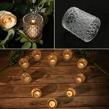 36-Piece Glass Candle Holder Set, Transparent Small Candle Center Decorations, Tea Light Holders, Vintage Candle Holders, Suitable For Table Decorations, Christmas, Baby Showers, Birthdays, Weddings, Parties - 透明 - 查看 7
