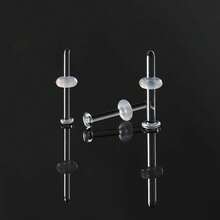 Giga 2件装 14G 耐热玻璃弧形肚脐耳软骨耳屏鼻环 Bioflex 穿孔固定器 身体饰品 低过敏性 - 2180直桿 - 查看 5