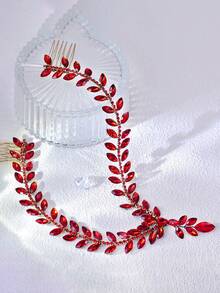 1件手工闪亮水晶新娘额饰发箍，优雅公主风发饰，适合婚礼、派对、舞会、情人节等场合。 - 藍色 - 查看 4