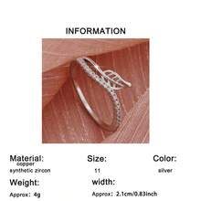 1 chiếc nhẫn cưới thiết kế rỗng, khảm đá Zirconia trắng. - Bạc - Xem 7