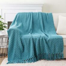 Teal Throw Blanket For Couch, Knit Woven Turquoise Blankets For Chair,  Soft Warm Decorative Green Blanket With Tassels For Spring Decor - 土耳其綠 - 查看 4