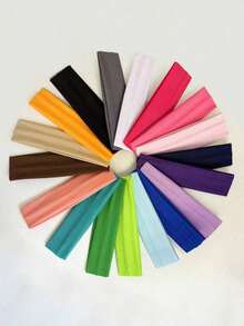 8-Pack Random Style Non-Slip Headbands - Women's Fashion Sports Headbands, Soft Fabric Elastic Headbands, Suitable For Exercise, Yoga, And Running Women's Hair Accessories  Casual    Polyester    None - 混色 - 查看 3