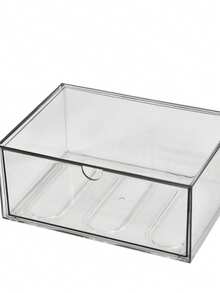 1pc Exquisite Transparent Acrylic Desktop Multifunctional Pen Holder Organizer Storage Box With Multiple Size Choices, Stackable Dustproof Drawer-Style Container For Stationery, Cosmetics, Jewelry, Etc., Suitable For Students And Office Workers - Clear - View 12