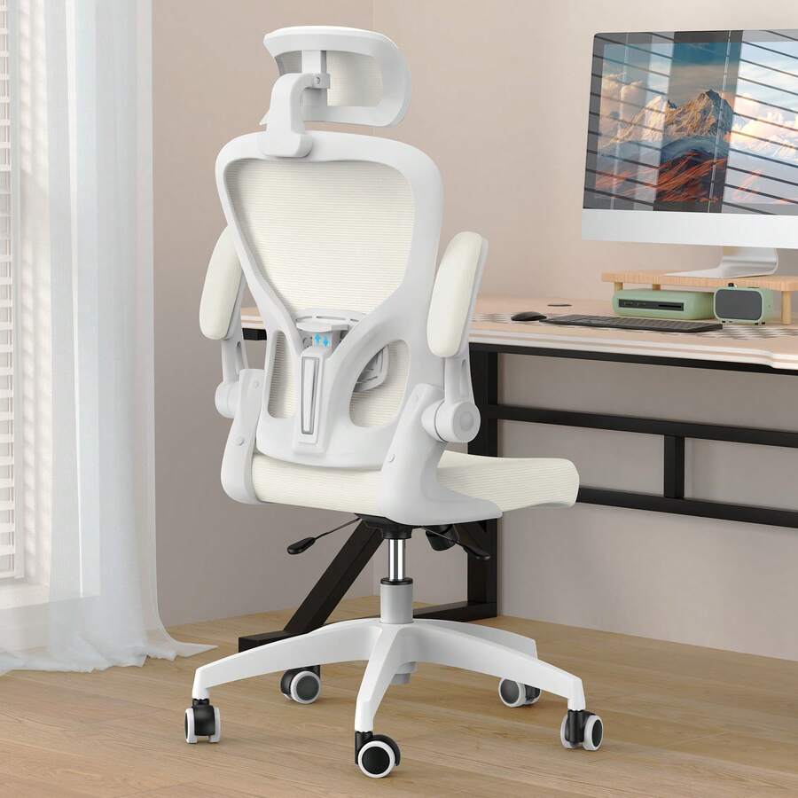 Ergonomic Office Chair With 360° Rotation And Adjustable Lumbar Support, Desk Chair Office Chair For Executive Work, Study, Home Office, 136KG Load Capacity