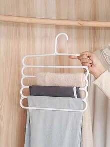 10Piece Multifunctional Pants Hanger, Space-Saving Pants Rack, Non-Slip Clothing Wardrobe Storage And Organizing Rack, Suitable For Pants, Jeans, Suit Pants, Skirts, Scarves, Ties (White) - trắng - Xem 5