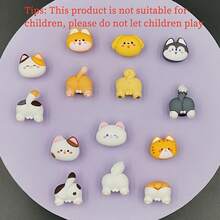 14pcs Cute Cartoon 3D Mischievous Cat & Dog Series DIY Shoe Decoration Accessories, Shoe Charms, Suitable For Garden Shoes, Clogs, Sandals, Fun Personalized Birthday Gift - Multicolor - View 3