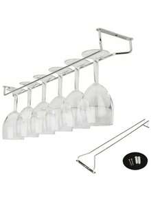 1pc Stainless Steel Wine Glass Holder, Home/Bar Wine Glass Storage Rack - Multicolor - View 7