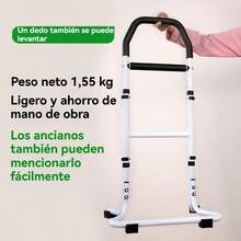 Barra de Asistencia para Levantarse de la Cama Fácil para Personas Mayores, , Reposabrazos al Lado de la Cama para Asistencia en Baño, Ayudas para Levantarse, Barra de Asistencia para Levantarse de la Cama Fácil Regalos de Navidad/Regalos de Halloween, 1pc Barandilla de Baño para Inodoro, Barandilla de Antideslizante para Ancianos y Discapacitados, Barandilla de Ajuste de Altura, Aleación de Aluminio - Blanco - Ver 8
