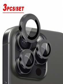 ZYONS 3片/套黑色金属环摄像头镜头保护膜，完美贴合，圆形后置摄像头镜头保护膜，兼容 17 Pro Max/17 Air/16 Pro Max/16 Pro/16 Plus/16/16E/15/14/13 Mini/12/11系列 - 黑色 - 查看 32