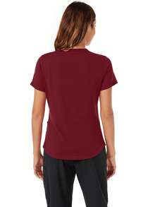 cimmuovere 爱心印花V领短袖T恤，春夏款 - 酒紅色 - 查看 8