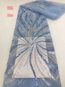 Vải ren Pháp đính cườm thủ công màu tím, vải ren cưới Nigeria thêu kim sa chất lượng cao màu hồng 2026, may 1 thước/5 thước, màu xanh lá cây - A - Xem 6