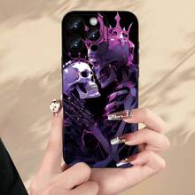Funda de Teléfono Impresa con Patrón de Calavera Creativa y Divertida, Protección Completa Engrosada, Funda Suave de TPU a Prueba de Golpes y Caídas, Regalo de Cumpleaños o Festivo para Hombres y Mujeres, Compatible con iPhone 16 15 14 13 12 11 XS XR X 7 8 Mini Plus Pro Max S - Colores mixtos - Ver 1