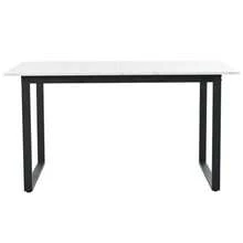 Dining Set (Table 140/180*80*75 Cm With 4 Chairs), Modern Kitchen Set, Black Velvet Chairs, White MDF Tabletop, Black Table Legs - White 1 - View 10