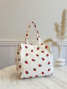 便携式午餐包；保温午餐盒；便当包；晚餐保温袋；学生加厚可爱午餐水果袋；草莓印花午餐包；学习用品；学习用品。 - 米色 - 查看 4