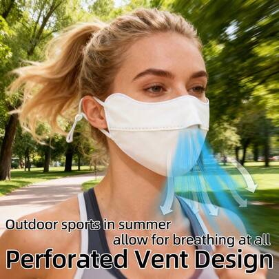 New Summer Women's UV Protection Face Mask: Anti-UV, Breathable, Eye Protection, Ice Silk Material Face Mask Suitable For Outdoor Use