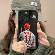 Estuche para teléfono con temática de camiseta de jugador de béisbol compatible con  17,  16 Pro Max,  15 Pro Max,  13 y  12, resistente al agua, a caídas y arañazos. Un gran regalo para fanáticos de los deportes, familiares, amigos, amantes, novios/novias y ocasiones especiales. - Negro - Ver 3