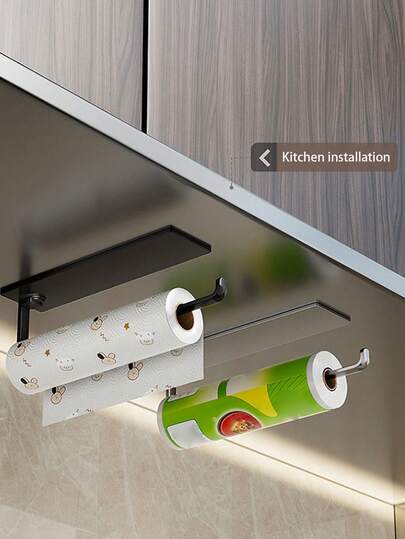 1Pc Tissue Holder - Suitable For Home, Kitchen, And Bathroom Users - Space-Saving Toilet Paper Shelf - Multi-Functional Rack For Bathroom Kitchen,Home Goods