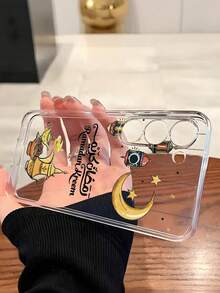 1pc Moon & Wine Glass Food Soft Phone Case Compatible With Huawei Honor, Compatible With Redmi, MOTO, Galaxy A04e/12/A13/A14/A34/A50/A52/A53/A54/S21/S22/S23/S24/S25/S25Ultra/S25FE/S26/S26 PLUS/S26 ULTRA/S26 EDGE, 6A/7A/8A, 12T/13T/15T/15T Pro - Clear - View 4