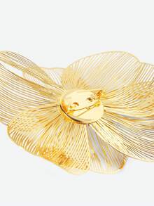 Opalesca 1 件复古优雅仿珍珠花胸针，适合女性在正式场合和节日佩戴 - 金黃色 - 查看 5