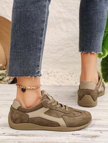 Hidkat Women's Summer Casual Flat Soft Bottom Non-Slip Splicing Color Outdoor Sports Shoes, Suitable For Spring And Autumn - JL661 Khaki - View 4