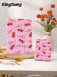 Kingsung Pink Cherry Blossom Tablet Protective Case, Suitable For 9.7/10.2/10.5/10.9/12.9 Inch Pro, 10th Gen , Galaxy Tab S6 Lite 10.4 Inch, Kindle Paperwhite 12th Gen 2024, Kindle (11th Generation) 2022, Kobo Clara Color. Soft Shock-Proof, Smart Stand/Auto Wake/Sleep - Multicolor - View 8