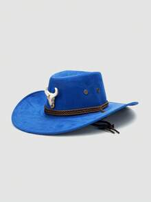 1pc Unisex Detachable Badge Western Cowboy Hat, Wide Brim Panama Hat, Suitable For Western Themed Events, Parties, Engagements, Cosplay, Graduations, Masquerades, Festivals, Weddings, Birthdays, Music Festivals, Everyday Wear - A - View 14