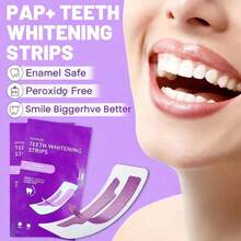 Tiras blanqueadoras de dientes de color púrpura + Adhesivo seco PAP+, Blanqueamiento de dientes, Tiras blanqueadoras, Limpieza profunda, Cuidado oral, Tiras blanqueadoras, Aliento fresco, Tiras blanqueadoras, Adecuado para viajes y uso en el hogar, Blanqueamiento púrpura, Adhesivo seco - Morado + PAP + Adhesivos secos + Tiras blanqueadoras de dientes - Ver 9
