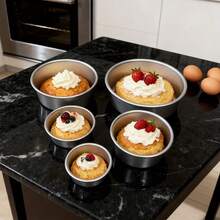 1pc/4PCS, Aluminum Round Cake Baking Pan With Removable Bottom – Multi-Sized Layered Cakes Suitable For Various Occasions Such As Holiday Cakes, Weddings, Parties, Mother's Day, Valentine's Day, And More. - متعدد الألوان - مشاهدة 8